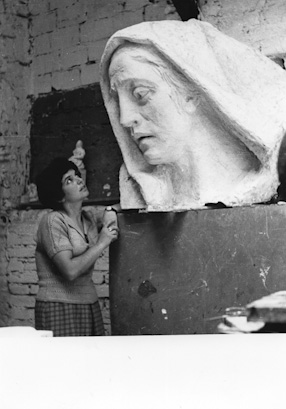 Studium głowy kobiety w chuście, 1949 
