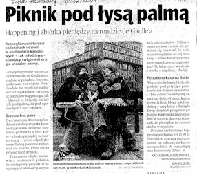 Katarzyna Jaroszyńska, Daniel Zyśk, Piknik pod łysą palmą, „Życie Warszawy“, 13.12.2004. 