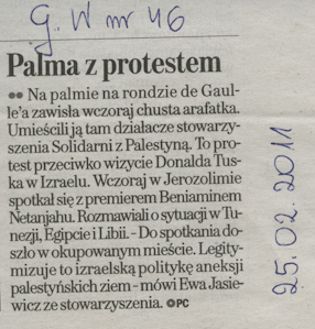Palma z protestem, „Gazeta Wyborcza“, 25.02.2011. 