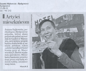 Artyści mieszkańcom, „Gazeta Wyborcza“, 11.09.2012. 