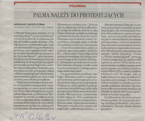 Arkadiusz Gruszczyński, Palma należy do protestujących, „Gazeta Wyborcza“, 12.06.2012. 