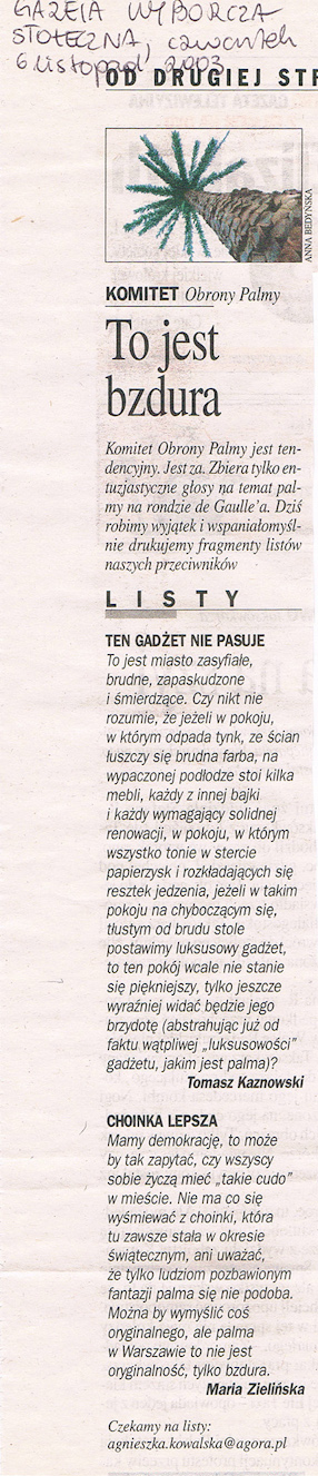 To jest bzdura, „Gazeta Wyborcza“, 06.11.2003. 