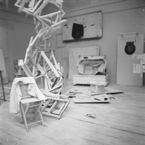Tadeusz Kantor\'s studio, Cracow, 1969 