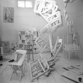 Tadeusz Kantor\\\'s studio, Cracow, 1969 