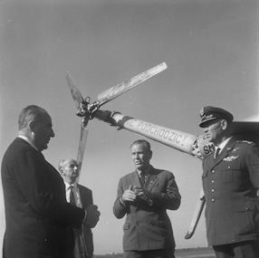 Major Jan Falkowski visiting Poland, 1965 