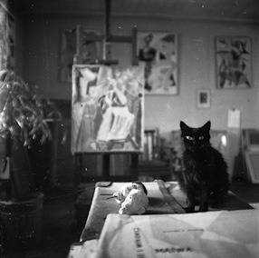 Maria Jarema\'s atelier in Krakow, 1962 