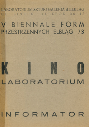V Biennale Form Przemysłowych Elbląg 73 - Kino Laboratorium, Informator 