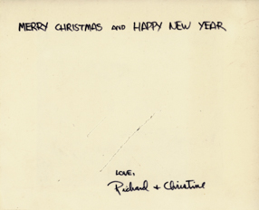 Kartka świąteczno-noworoczna od Richarda de Fiore do Wojciecha Fangora 