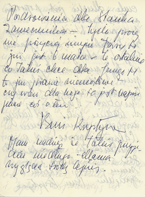 List Krystyny Schindler do Wojciecha Fangora 