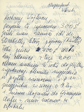 List Krystyny Schindler do Wojciecha Fangora 