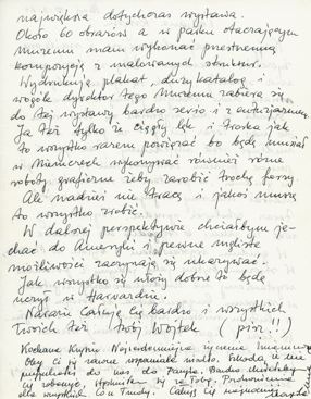 List Wojciecha Fangora do Krystyny Schindler 