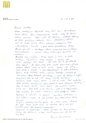 List Ryszarda Stanisławskiego do Wojciecha Fangora 