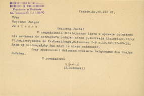List Jana Gadomskiego do Wojciecha Fangora 