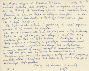 List Wojciecha Fangora do Magdaleny Fangor 