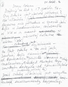 List Bożeny Kowalskiej do Wojciecha Fangora 