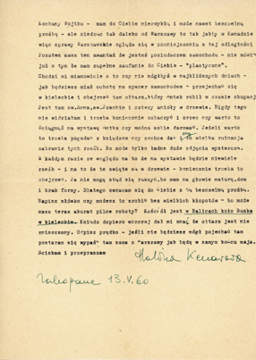 List Haliny Kenarowej do Wojciecha Fangora 