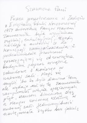 List Wojciecha Fangora do Anny Lesniewskiej 