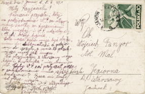 Kartka pocztowa od Teofila Ociepki dla Wojciecha Fangora 
