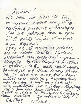 List Aliny Szapocznikow do Wojciecha Fangora 