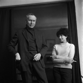 Zdjęcie Magdaleny Fangor i Wojciecha Fangora w pracowni w Berlinie 