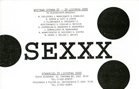 Ulotka dotycząca wystawy „Sexxx” 
