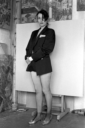 Kora Jackowska w pracowni Edwarda Dwurnika 1983 