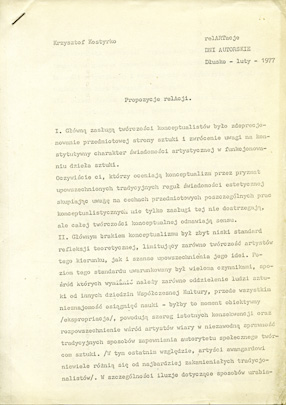 Proposal of relAtionship - text by Krzysztof Kostyrko 