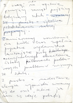 Włodzmierz Borowski\\\'s and Tomasz Osiński\\\'s letter (manuscript) 