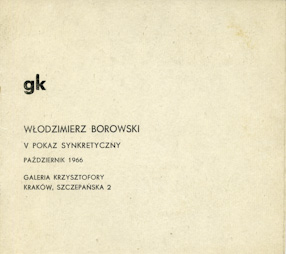 V Syncretic Show, Krzysztofory Gallery, Kraków 1966  