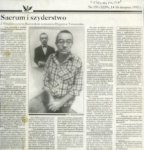 Zbigniew Taranienko\\\'s interview with Włodzimierz Borowski, \\\