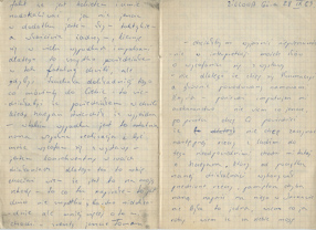 Letter from Mieczysław Dymny to Anka Ptaszkowska 