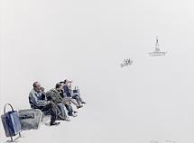 Bez tytułu (Ludzie siedzący w parku na ławce, pomnik w tle), z serii Obywatele, 2009-2010