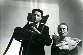 Marek Piasecki Miron Białoszewski, Ludmiła Murawska, Pieśni na krzesło i głos, Teatr Osobny, 1958