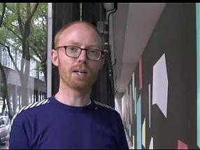 WWB TV. Toby Paterson explaining his new work for the Museum of Modern Art in Warsaw 