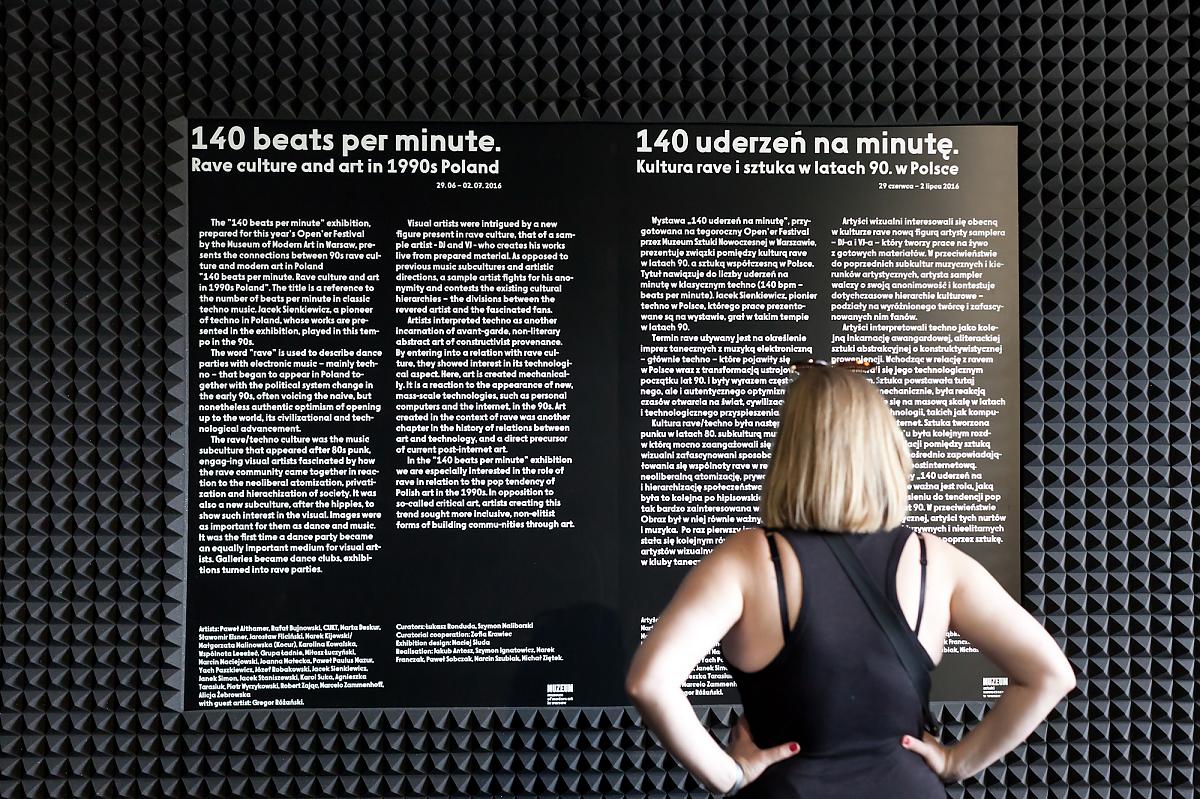 Widok wystawy „140 uderzeń na minutę”, fot. Bartosz Stawiarski