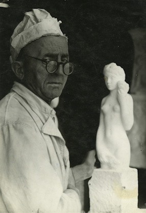 Otokar Velimsky in his studio, 1945 