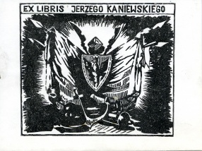 Bookplate of Jerzy Kaniewski, 1983. 