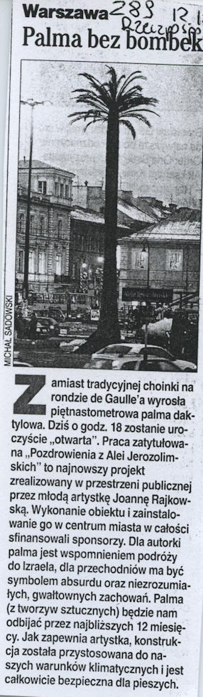 Palma bez bombek, „Rzeczpospolita”, 12.12.2002. 