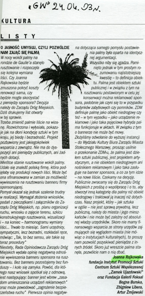 Listy, „Gazeta Wyborcza”, 24.04.2003 