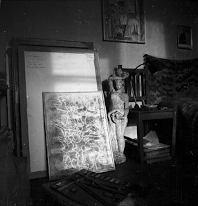 Maria Jarema\\\'s studio, 1962 