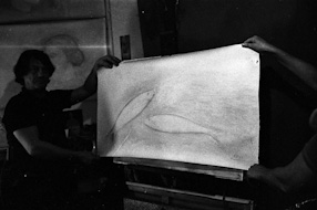 Peter Marcanciano\'s work at his studio in Belleville in Paris, 1973 