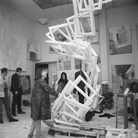 Tadeusz Kantor\'s studio at the Academy of Fine Arts in Cracow, 1969 