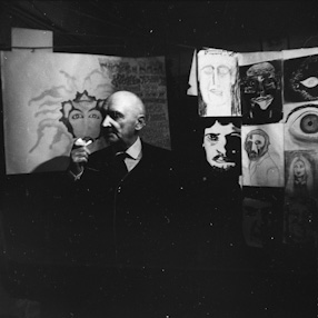 Henryk Stażewski, visit at the Hippie commune in Ożarów, 1968 