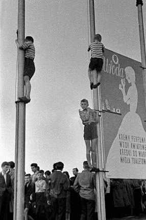 Sunday at the 10-th anniversary stadium in Warsaw, 1959 