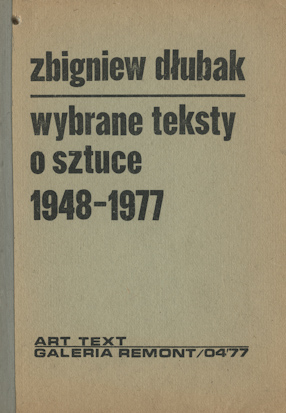 Selection of texts about art 1948 - 1977 