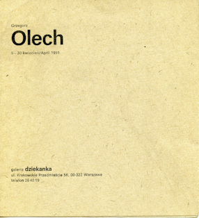 A folder accompanying Grzegorz Olech\\\'s exhibition in the Dziekanka gallery 
