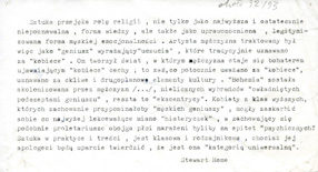 Cytat powieszony w pracowni przez Grzegorza Kowalskiego i Artura Żmijewskiego 