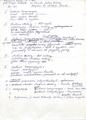 Program for the academic year 1993/94 