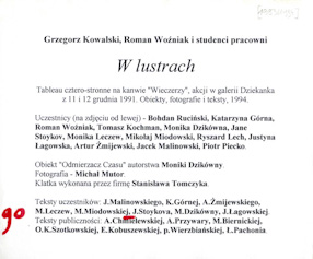 Grzegorz Kowalski, informacja o pracy „W lustrach” 