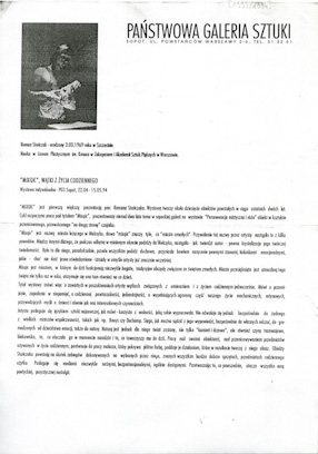 A leaflet accompanying Roman Stańczak\\\'s exhibition \\\